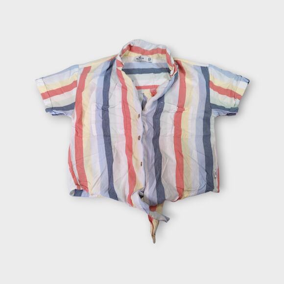 Womens Hollister Striped Button Up Halter Top Size XS - Picture 1 of 5